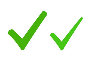Confirmation Symbol Duo: Green Tick Marks Isolated on Transparent Background