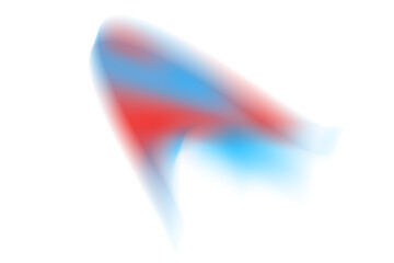 Abstract blue and red light beam wave with glowing motion blur effect isolated on transparent background for overlay and digital design