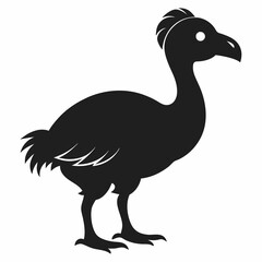 Fototapeta premium Vector illustration of black silhouette of a dodo bird facing right
