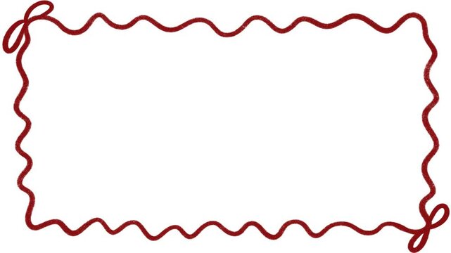 Aesthetic red wavy coquette ribbon frame. Thank You lettering animated video for vlog. 