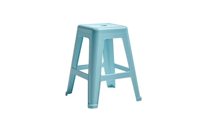 Light blue, plastic, square stool on black background, simple design and clean look
