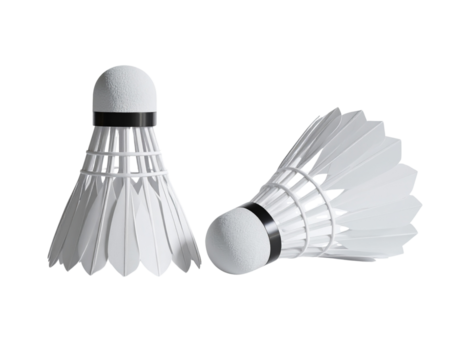Badminton Shuttlecock with Feather Skirt Bundle: Sports Variations Isolated on Transparent Background