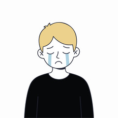 Vector of a teenager crying