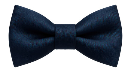 Dark blue bow tie on a plain background.