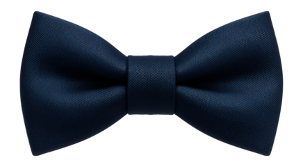 Dark blue bow tie on a plain background.