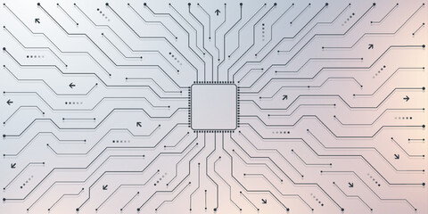 Motherboard technology circuit board background texture design. Creative idea AI banner concept for internet technology. Digital motherboard concept for poster, cover, banner, header, web template