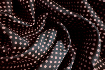 Brown Dot Fabric with Drapery