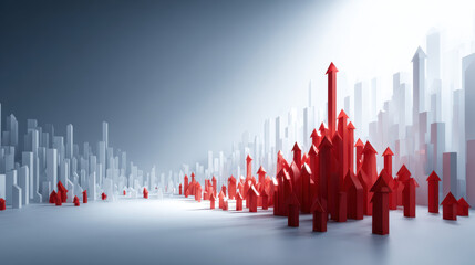 Economic growth and geopolitical tensions concept.