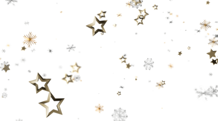Festive winter background with glittering stars and snowflakes. Perfect for holidays, celebrations, and winter themes.