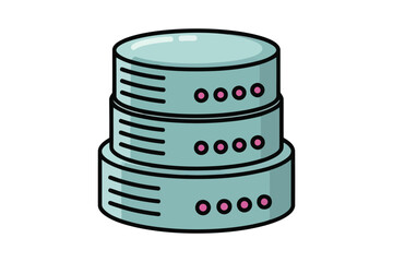 Vector art of database server, representing data storage, information technology, and network infrastructure, emphasizing the importance of secure and reliable data management