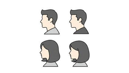 Male and Female Face Silhouettes – Man and Woman Avatar Profile Vector Icons AI EPS PNG JPEG