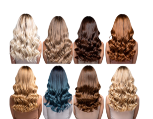 Multi-Tone Hair Color Chart with Waves PNG