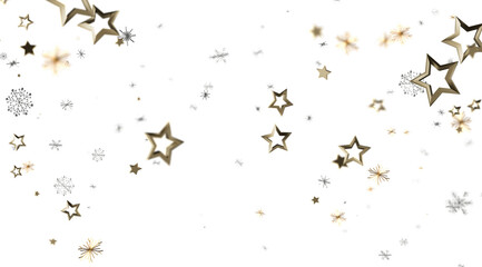Elegant winter design with gold stars and snowflakes. Perfect for holidays, celebration, and winter themes.