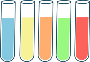 Colorful Filled Test Tubes Representing Laboratory Experiment and Scientific Research