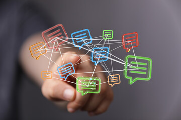 Conceptual image showing connectivity, global communication, and data exchange. Visual representation of digital network and social interaction