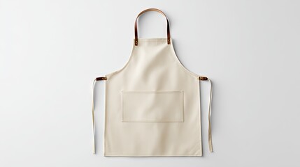 Naklejka premium Cream-colored apron with brown leather straps.