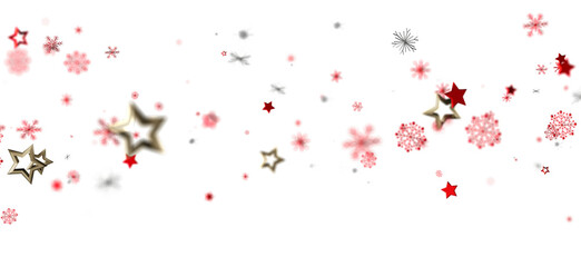 Festive winter background with red and gold stars and snowflakes. Perfect for holiday cards, banners, and more.