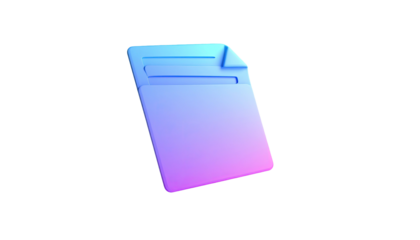 A glowing, three-dimensional file folder with a light gradient on a black background