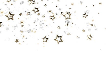 Elegant winter design with gold stars and snowflakes. Perfect for holidays.