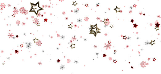 Naklejka premium Festive winter background with red and gold stars and snowflakes. Perfect for Christmas, New Year, holidays.