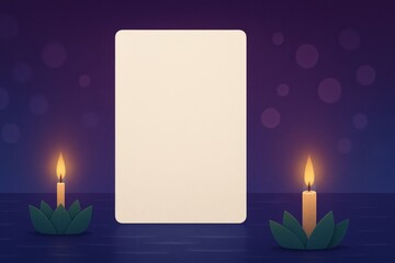 Floating Candle Frame on Twilight Water (Purple)