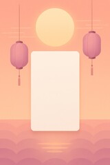 Sunset Lanterns with Blank Card