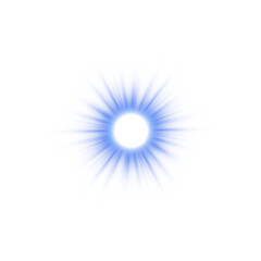Shiny Blue Star Light Flare. Blue Glow Sparkle Effect for Magic Design Elements