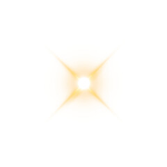 Shiny Yellow Star Light Flare. Yellow Glow Sparkle Effect for Magic Design Elements