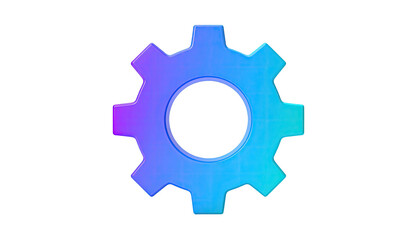 A vibrant, gradient-colored gear on a black background, suggesting process or config