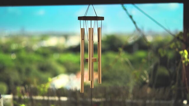 Wind chimes on the balcony