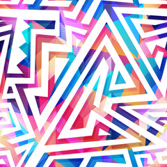 Colored maze seamless pattern