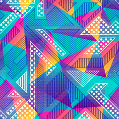 Colored triangle seamless pattern