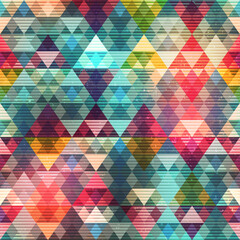 Colored triangle seamless pattern