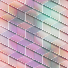 Isometric geometric seamless pattern with pastel color
