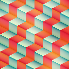 Isometric geometric seamless pattern