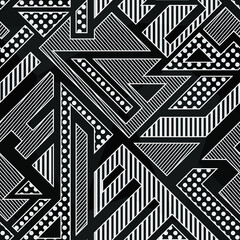 Monochrome geometric seamless pattern