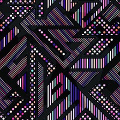 Neon color geometric seamless pattern