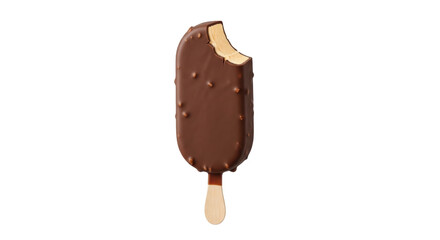 Isolated Chocolate Ice Cream Bar on Stick, A Delicious Summer Snack Dessert Treat Food
