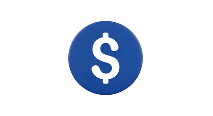 Isolated US currency emblem, economy icon for web design, financial market, coin, or app