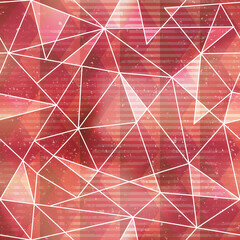 Red triangle seamless pattern with grunge effect