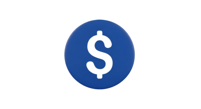 Isolated US currency emblem, economy icon for web design, financial market, coin, or app