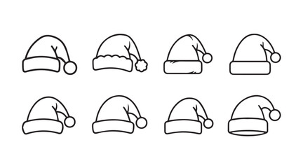 Set of Santa hat vector illustration