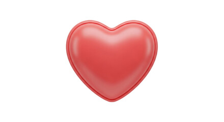 Isolated red heart design element for Valentine's Day, love, health, and symbol of affection