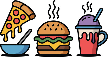 Food and Beverage Icons Illustration