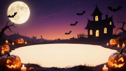 halloween background with pumpkin and bats