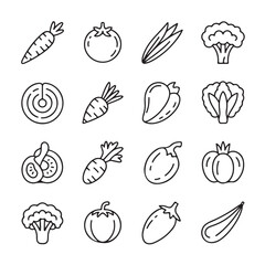 set of vegetables vector icons