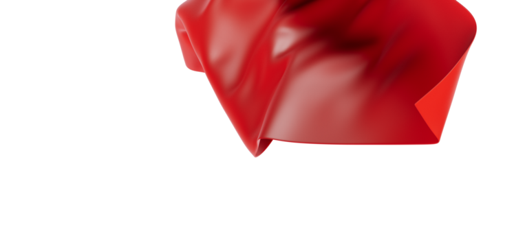 Vibrant red fabric waves and bends. Perfect for modern graphic design, backgrounds, and abstract concepts.