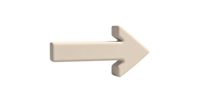 A beige, 3D arrow pointing right against a black background