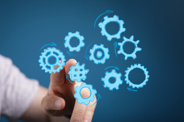 Abstract image of gears, symbolizing teamwork, collaboration, and process optimization. Ideal for business and technology.