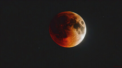 Bloody moon. full moon